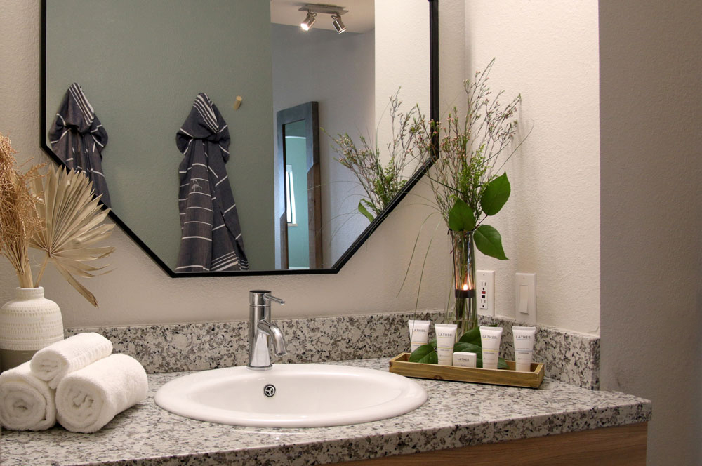 Guest room bathroom sink