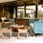 Lobby seating, couch, 2 wicker chairs and coffee table