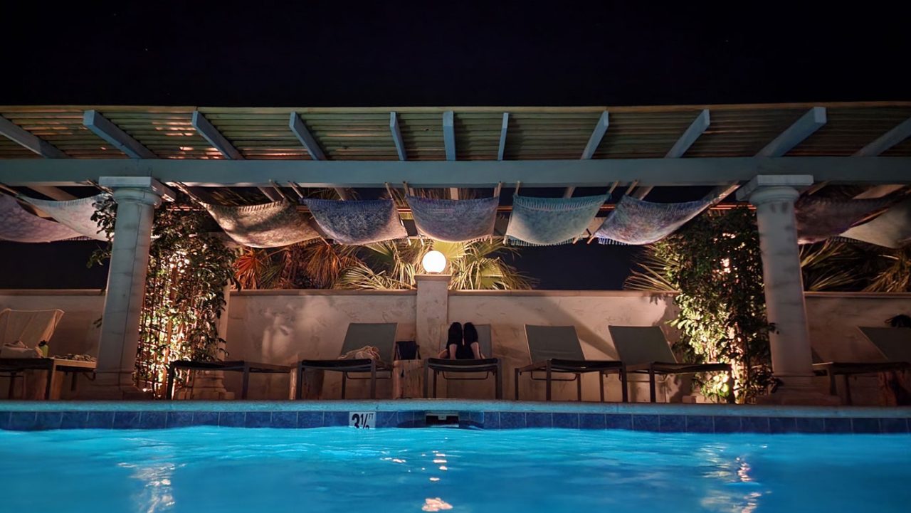 Serenity by the Pool at Night
