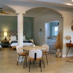 Santa Rosa suite with 2 beds, desk, bistro table and chairs, and in-room spa suite