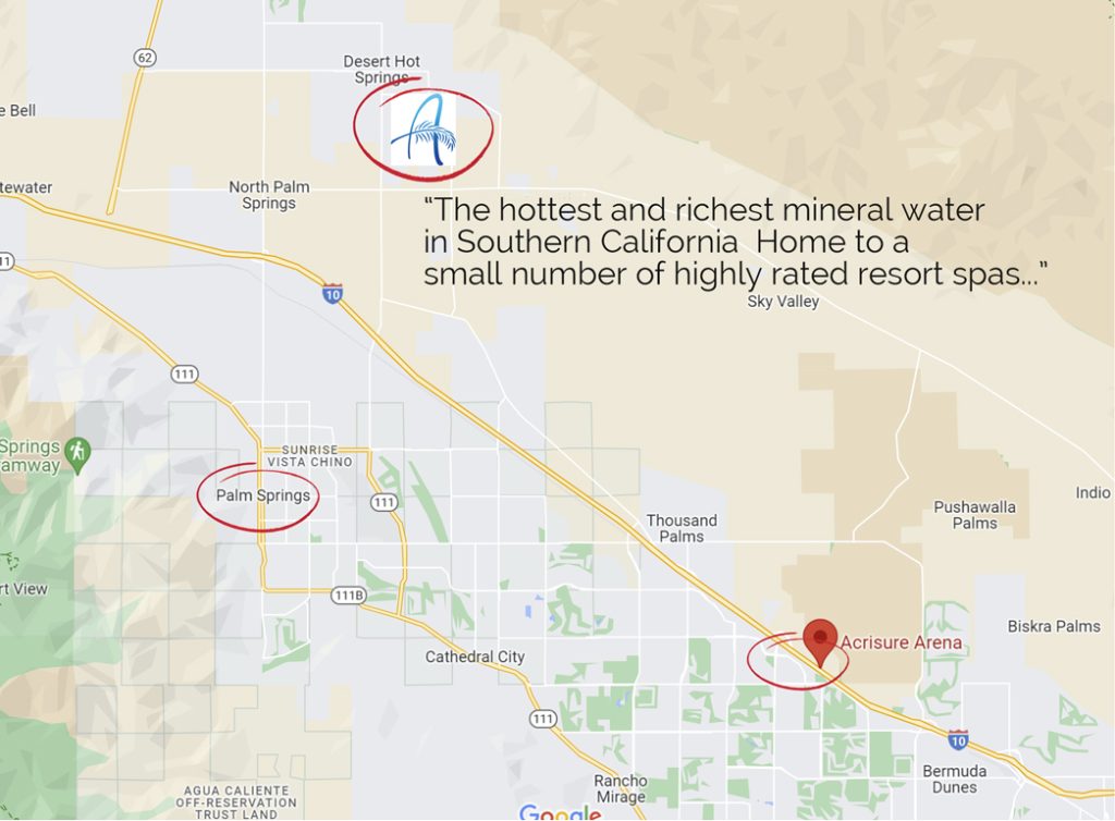 Acrisure-Arena-Map Hotels near Acrisure Arena