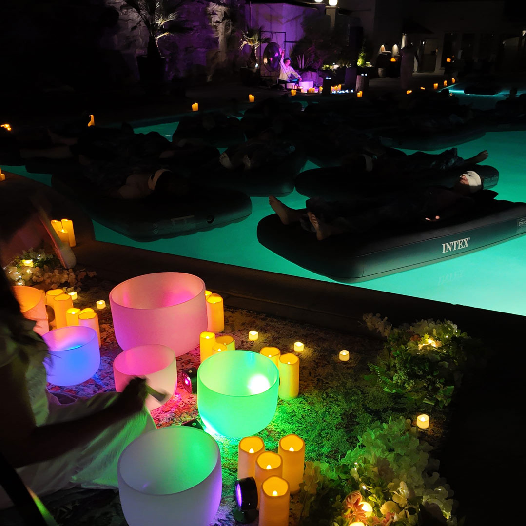 Sound Bath Practitioners at Good Vibes Sound Bath at Azure Palm Hot Springs